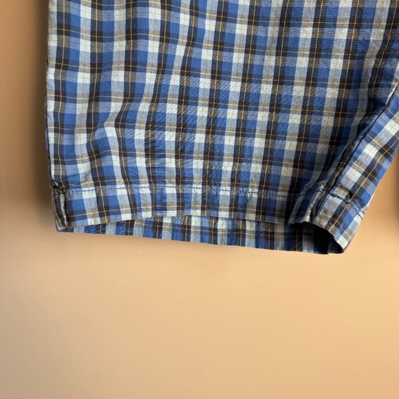 Penguin‎ by Munsingwear Men's Plaid Chino Shorts Blue 33 Preppy Boardwalk Beach - Picture 2 of 16